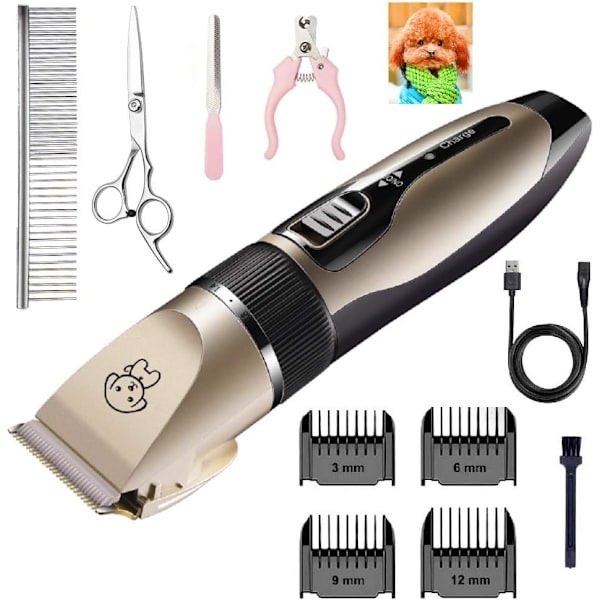 P Shaver Clippers Lågbrus Uppladdningsbar Sladdlös Elektrisk Tyst Hårklippare Set för Hundar Katter Husdjur