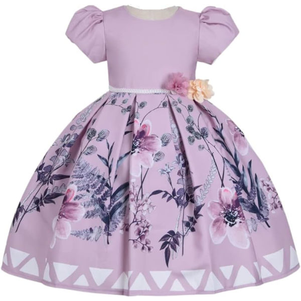 Cosplay Elegant Flower Glown Dress för flickor Unga vuxna Mode Båge Blomma Barn Fest Festival Åldrar 5-9 år Lök - 3 5T