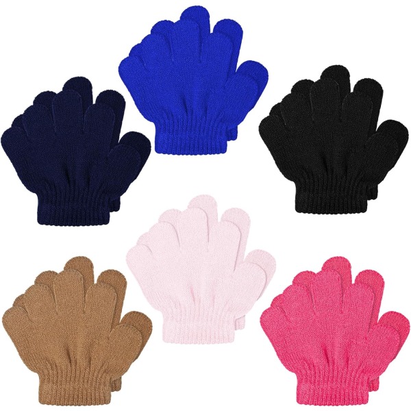 airs Vinter Barnvantar Varma Stickade Småbarnsvantar Babyvantar Mjuka Tjocka Stretchiga Vantar Vantar för Pojkar Flickor 1-4 År Blandade färger 1-4 År