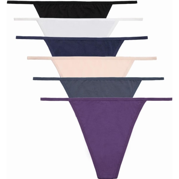 ouqan 6-pack stringtrosor för kvinnor Tangas Sexiga underkläder med stretchiga trosor Multicolor-a X-Large