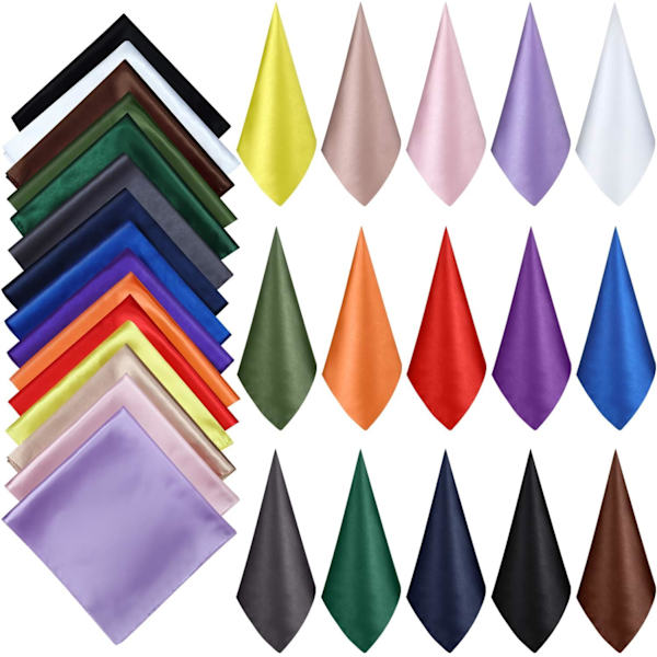 INIOR 15 st Kvinnors Fyrkantig Halsduk Blandade Enfärgade Näsduk Huvuddukar Scarf Bandana, 15 Färger, 50 x 50 cm/ 19 x 19 tum