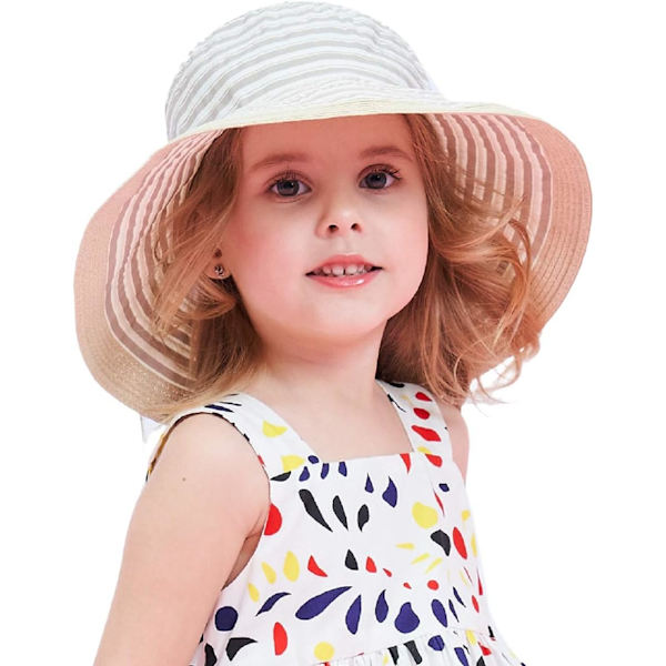 racy Baby Kids Girls Halmhatt Sommar Solskydd Mössa Fällbar Strandhatt
