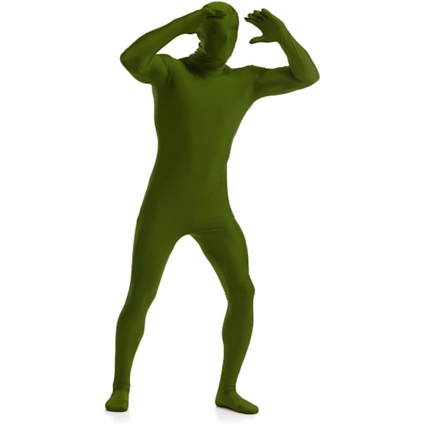 ler herr och dam spandex helkropp zentai kostym body olive x-large