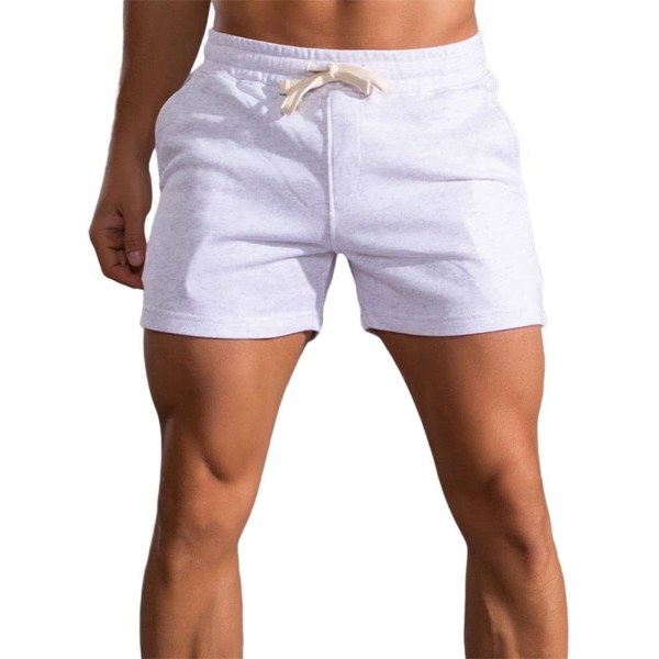 eLove Men's 3" Short Slim Fitted Gym Workout Sweat Running Exercise Athletic Lounge Shorts White-2043 40 Short
