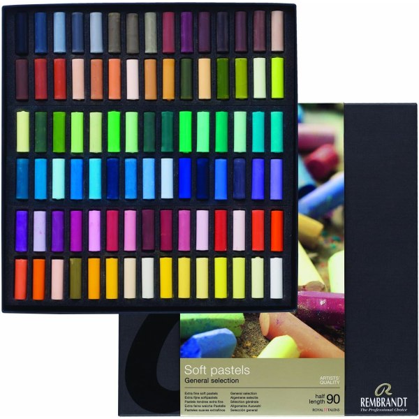 mbrandt mjuka pasteller - låda med 90 färger