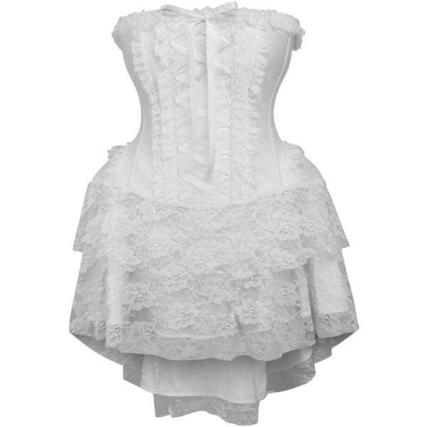 sy korsetter Dam Top Drawer Stålfjäder Strapless Vit 3X