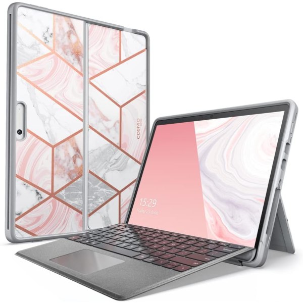 lason Cosmo Series Fodral för Microsoft Surface Pro 8 (2021 Release), Slim Stylish Protective Bumper Case Kompatibel med Marmor