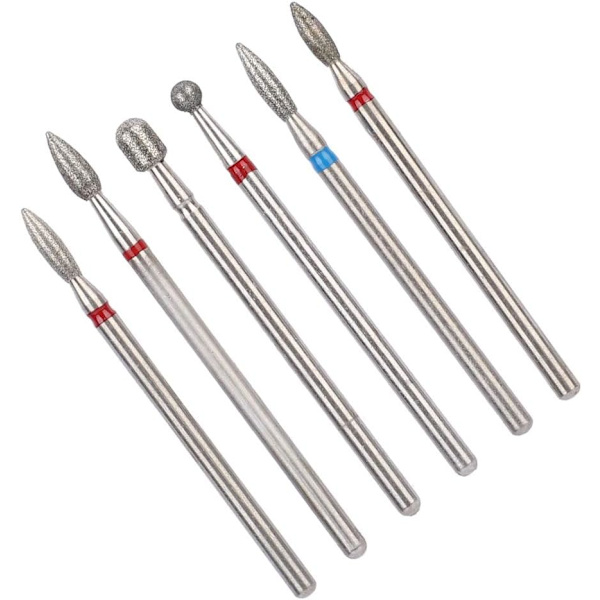 6s/pack Rostfritt stål nagelkonst borr bit kit nagelborr tillbehör manikyr(4)2