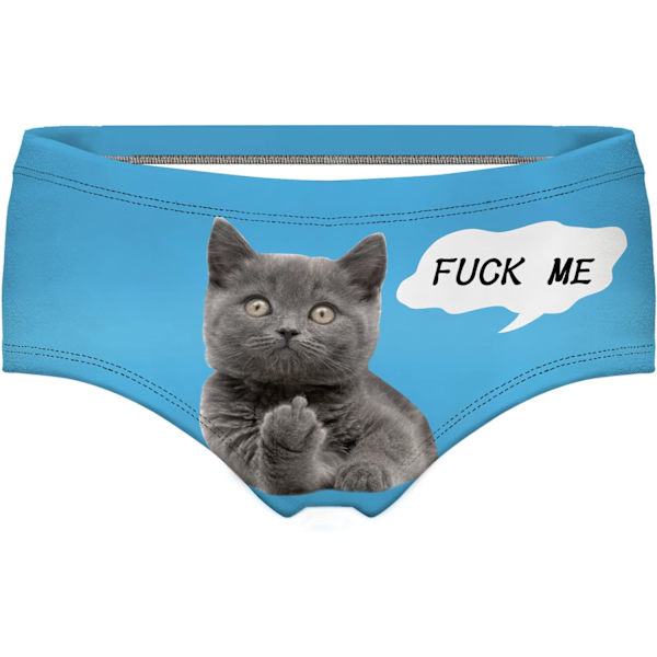 KAIJIA Dam Fashion Flirty Sexy Funny Naughty 3D Tryckt Söta Djur Underkläder Kalsonger Gåvor Fuck Me Medium