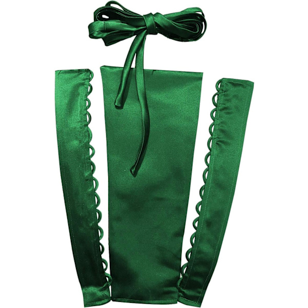 set Back Kit Lace up för kvinnors klänning Loops Extender Bröllopsklänning Dragkedja Ersättning Justerbar Passform Satin Mörkgrön 16\"