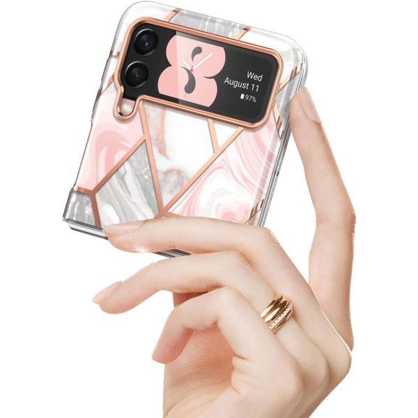 lason Cosmo Series case för Samsung Galaxy Z Flip 3 5G (2021), Smal, snyggt skyddande Bumper- case utan inbyggd Scre-marmor