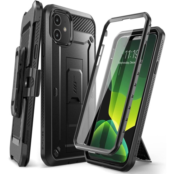 CASE Unicorn Beetle Pro Series Skal Designad för iPhone 11 6.1 Tum (2019 Release), Inbyggt skärmskydd Helkropp  Svart