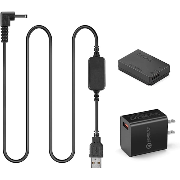 58,4V USB-driven kabel ACK-E12 mobil strömförsörjning + DR-E12 DC-koppling dummybatteri DC-grepp + 5V 3AMP adapterkit för Canon EOS M M2 M10 M50 M100 M2