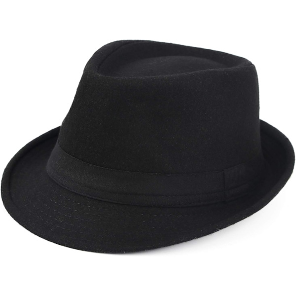 esh Unisex Klassisk Trilby Fedora Hatt Svart 7 1/8-7 3/8