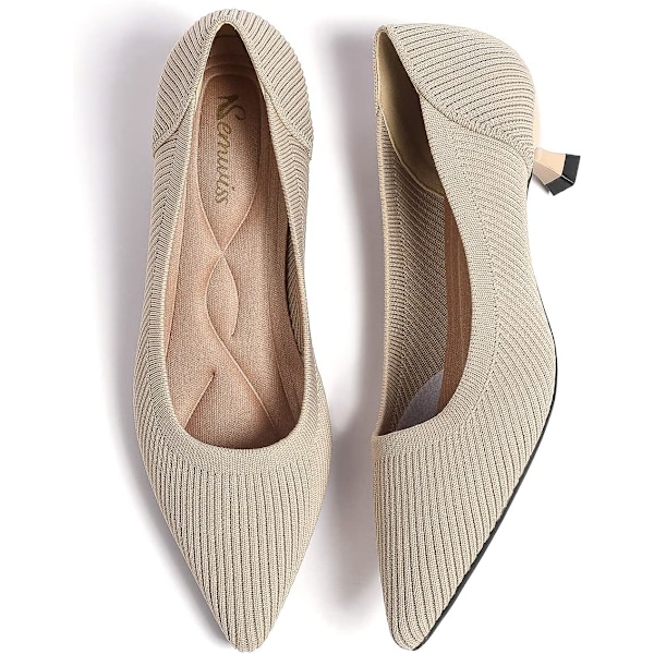 wiss Damskor Ballerinaskor Bekväma Casual Dressy Skor, Arbets Ballerinaskor Kontorsskor Spetsiga Ballerinaskor Nude 7 US