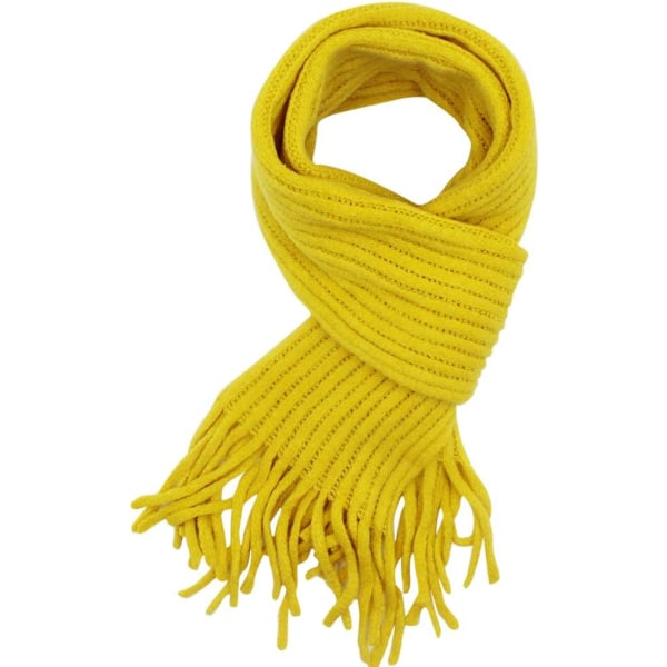 y Barn Stickad Vinterhalsduk Tassel Mjuk Varm Hals Varm Wrap för Pojkar Flickor Gul