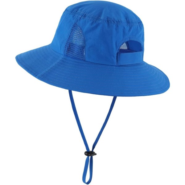 racy Toddler Kids UPF 50+ Solhatt Vattenavvisande Hästsvans Hinkhatt för Flickor Royal Blue 1-2T