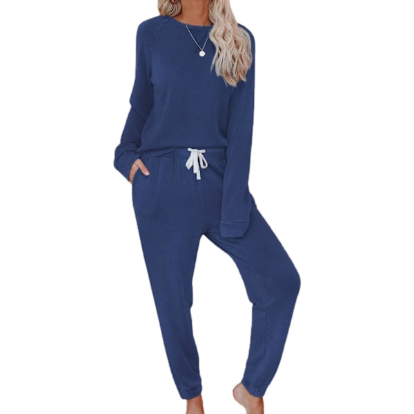 klia Mysig 2-delad outfit Lounge Sets för dam Loungewear Långärmad toppar och Joggers Sweatpants Sweats Track Suits Set