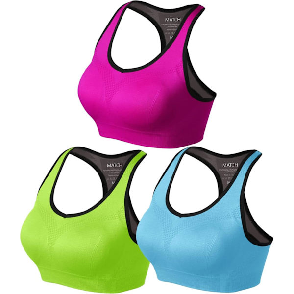 ch Damsporthållare Trådlös Sömlös Vadderad Racerback Yogabhå för Träning Gym Aktivkläder med Avtagbara Kuddar #0001 1 Pack med 3(gre 3X-Large