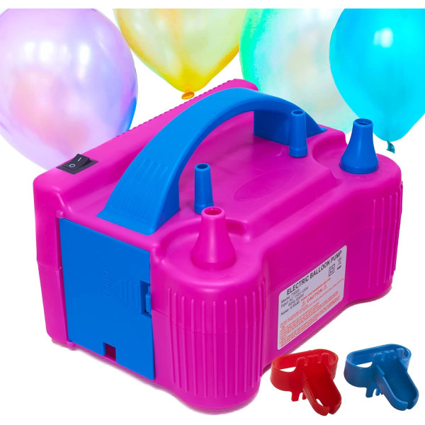 H's elektrisk ballongpump - Set med 7 st - ballongpump - Bärbar ballongpump med dubbla munstycken - 110V 600Watt ballongpump för del