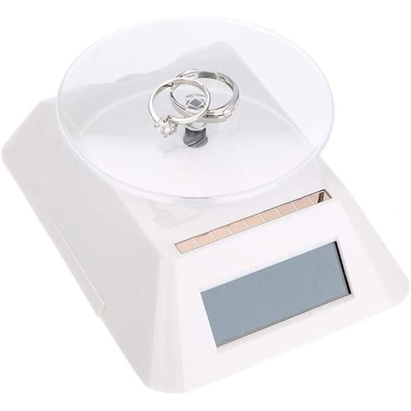 Betyg Display Stativ Solar, Smycken Telefon Klocka 360 Grader Roterande med LED-ljus 01JDS-08