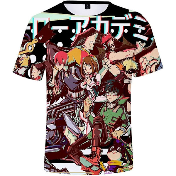 Cosplay My Hero MHA T-shirt - 3D-tryckt sublimering T-shirt med rund halsringning - Anime och manga Halloween-tröja för unisex vuxen  3X-Large