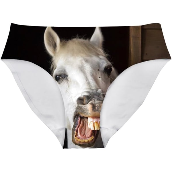 lukee Sexiga Dam Underkläder Trosa Andas Hipster Trosa Vit Alpaca Print Häst Liten