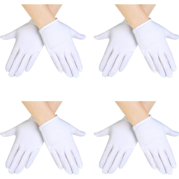 INIOR Vita Barnvantar Vita Bomullshandskar Flickor Pojkar Cosplay Kostym Klänning Handskar Handled Formella Handskar för Fest 4