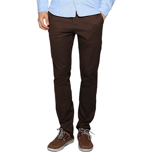 ch herr Slim Tapered Stretchy Casual Pant 8115 Brun 29