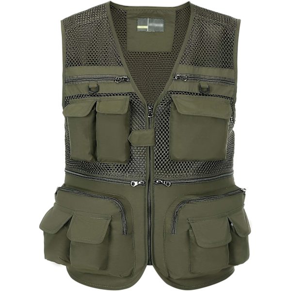 Ny herrars fiske- och jaktväst utomhus reseverktyg taktisk väst arbetsjacka multifickstil 01 armé G liten