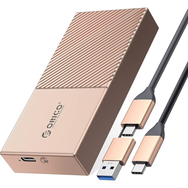 Uppgraderad M.2 NVME SSD-hölje 40 Gbps PCIe3.0x4 USB C-adapter, aluminium NVME PCIe 2280 M-Key(B+M Key) externt Solid State Drive-fodral, stödjer Thunderbolt 3/4 USB3.2/3.1/3.0/Type C Gold