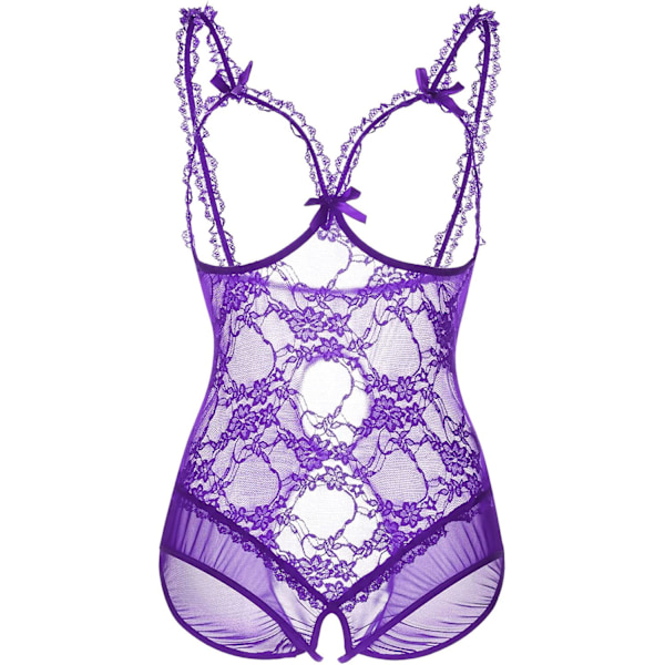 s storlek underkläder för kvinnor sexig one-piece teddy Alla hjärtans dag underkläder body lila X-Large