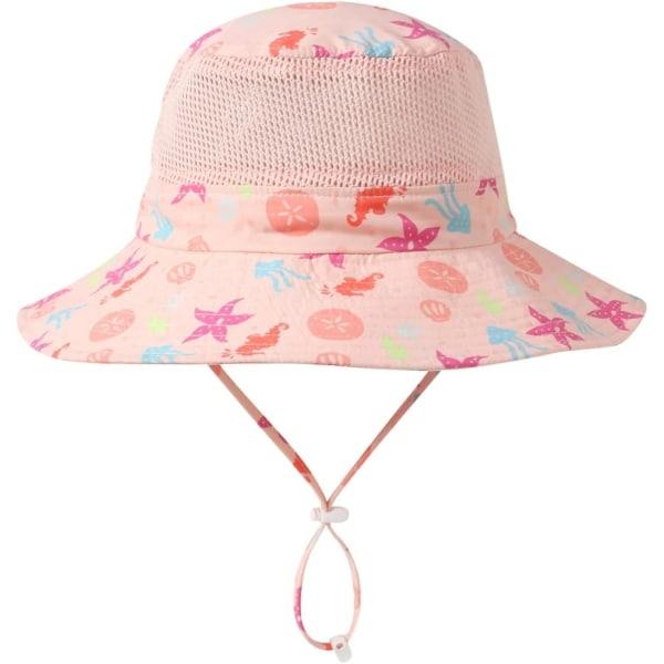 racy Baby Toddler Kids Justerbar Solskydd Hatt UPF 50+ Pojkar Flickor Mesh Bucket Hat Fällbar Sjöstjärna 4-8 År