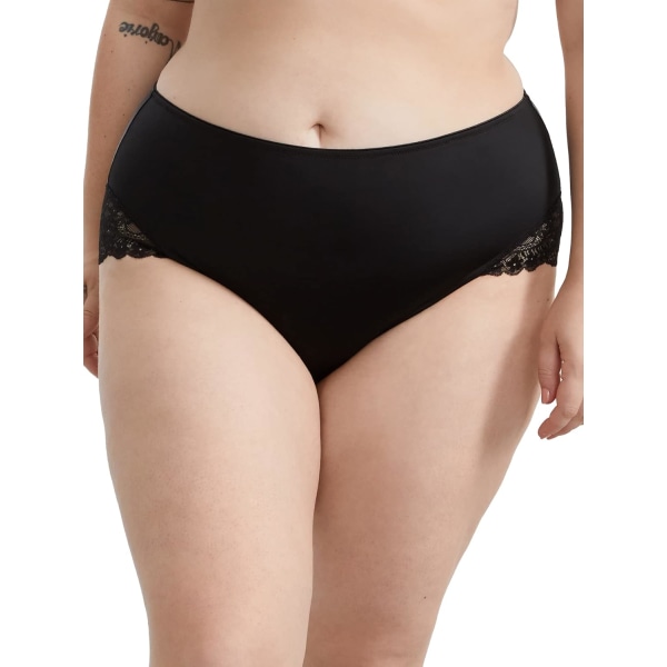 vy Couture Dam Plus Size Tulip Lace Hipster Black Medium