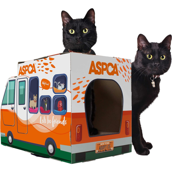 CA Cat House & Cat Scratcher m/Bonus Catnip ingår, Adoption Truck Cat House (CAS2030) Adoption Truck