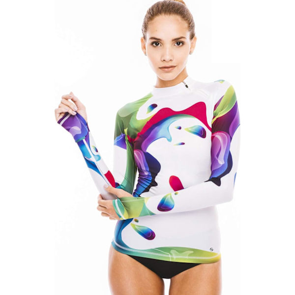 tinum Solskydd Rash Guard för kvinnor Långärmad baddräkt Rashguard baddräkt Tunika Coverup topp UPF 50+