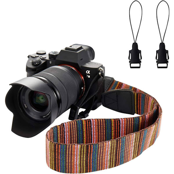 BY Canvas Nack- och axelrem för kamera med snabbspännen för DSLR SLR (flerfärgad)