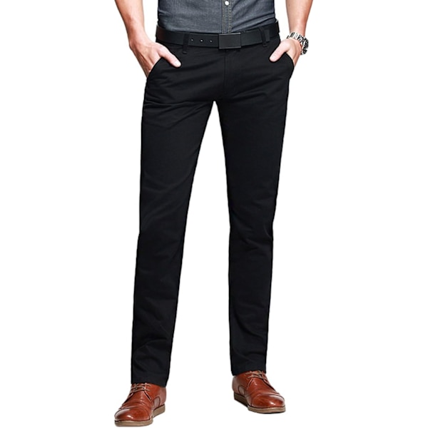 ch herr Slim Tapered Flat Front Casual byxor svart 30W x 31L