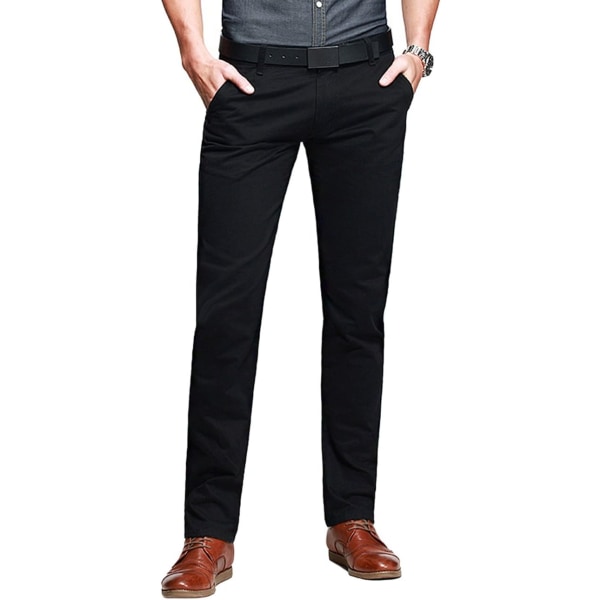 ch herr Slim Tapered Flat Front Casual byxor svart 40