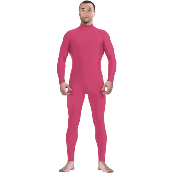 ler herr- och damspandex utan huvud och utan handskar strumpor Zentai kostym body strumpbyxor stretchig cosplay unitard body su het rosa stor