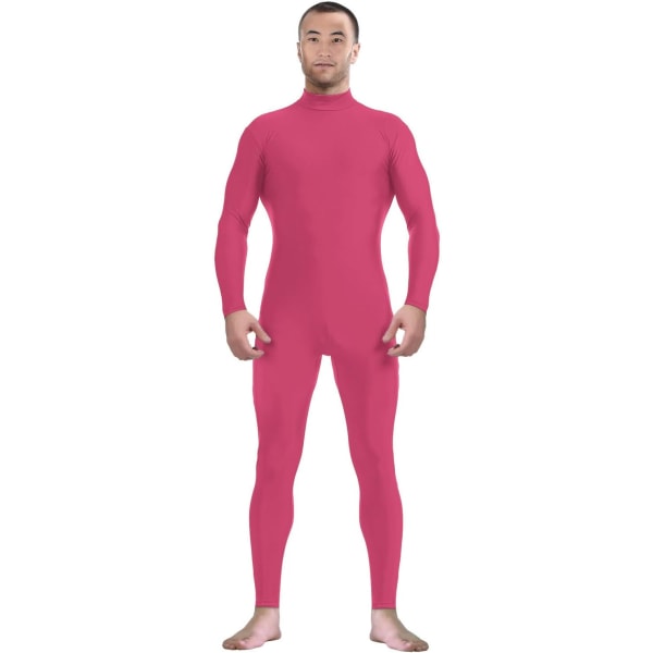 ler Spandex för män och kvinnor utan huvud och utan handskar Strumpor Zentai Costume Body Stretchy Cosplay Unitard Body Su Hot Pink Large
