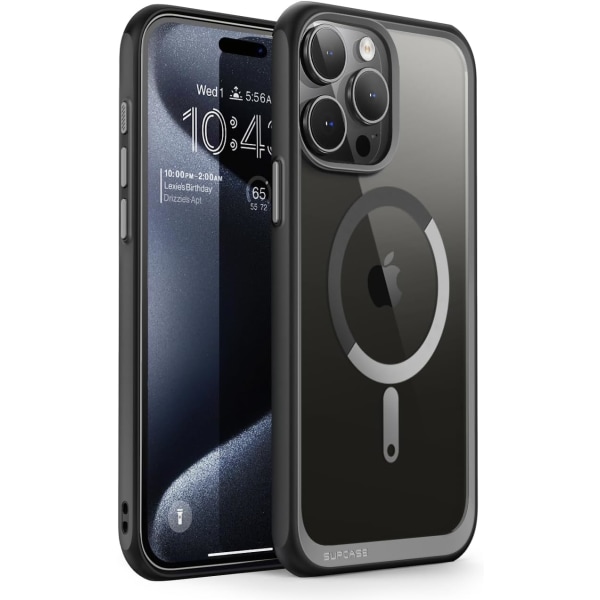 CASE Unicorn Beetle Mag- case för iPhone 15 Pro Max 6,7", Kompatibel med MagSafe Shockproof Protective Slim Clear Case (svart)