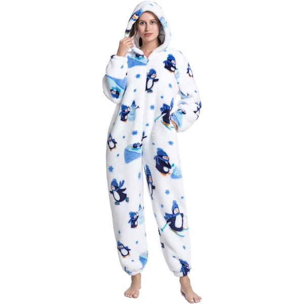 FLICKA Onesie för kvinnor Fleece Onesie Pyjamas Djur Unisex Vuxen Cosplay Huvtröja Flanell Sovkläder Fluffy Plysch Pyjamas