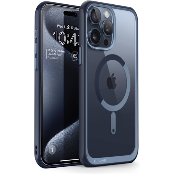 CASE Unicorn Beetle Mag Skal för iPhone 15 Pro 6.1\"(), Kompatibel med MagSafe Stötsäker Skyddande Slim Klart Skal Marinblå