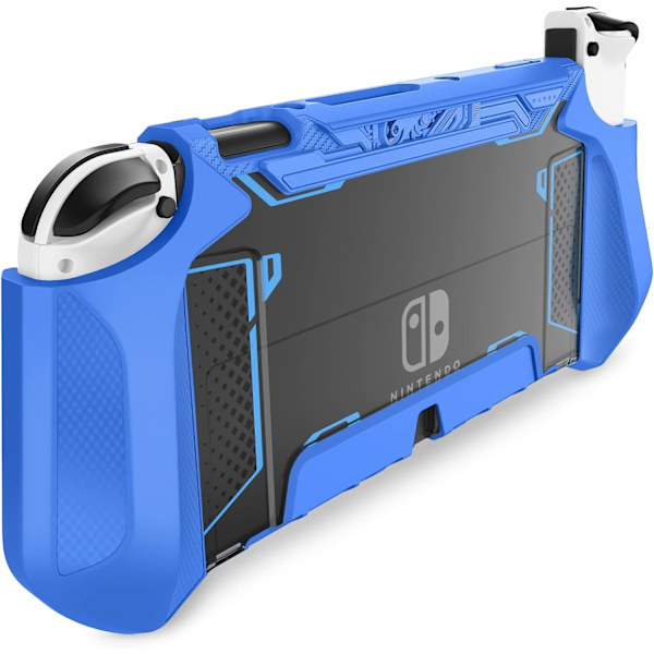 ba Dockable Case för OLED 2021, [Blade Series] TPU Grip Protective Cover Tillbehör Kompatibel med OLED 7 tum och Joy Navy