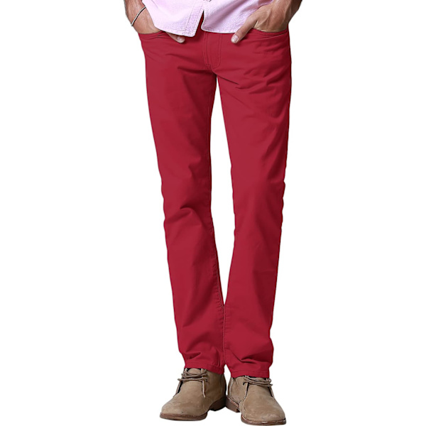 ch herr casual raka byxor #8140 8140 röd 34