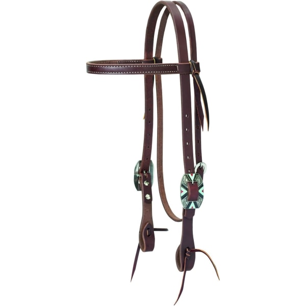ver Läder Designer Hårdvara Arbetshäst Huvudlag Southwest Rep  Rak Browband Huvudlag