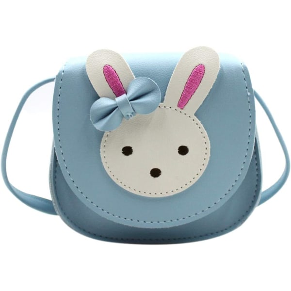 YC Små flickors söta kanin Crossbody-väska Liten rosett Axelväska Handväska för barn Småbarn Blå