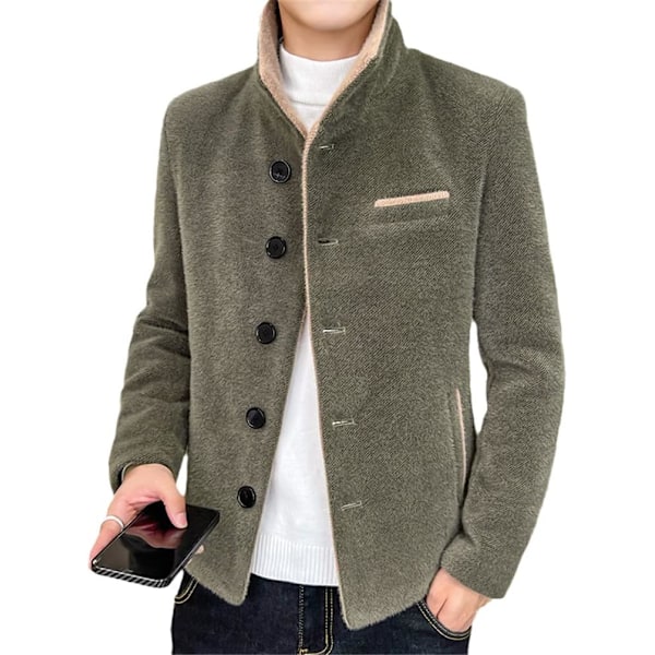 umn Vinter Ulljacka Herr Ståkrage Business Casual Trenchcoat Tjock Varm Streetwear Social Vindjacka