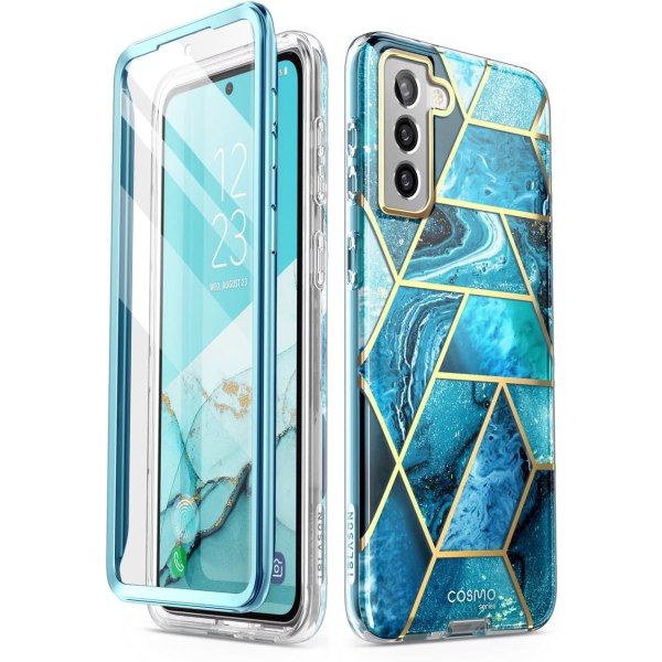 lason Cosmo-serien för Samsung Galaxy S22 5G- case, smalt helkroppsligt snyggt case utan inbyggt Screen Protec Ocean